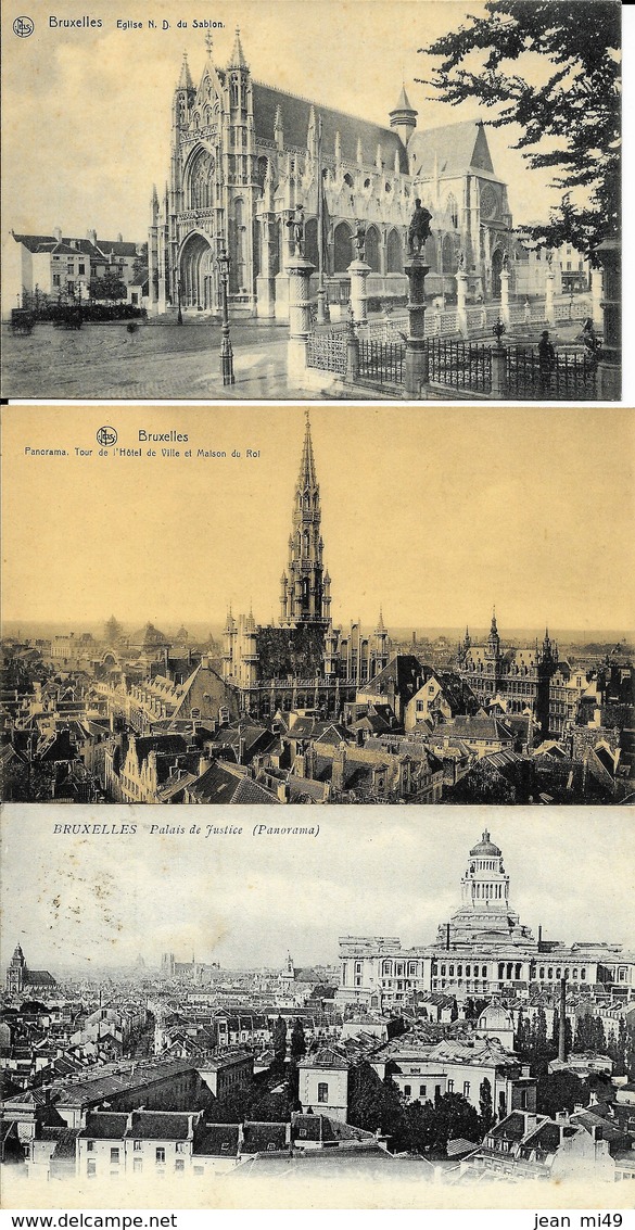 BELGIQUE - BRUXELLES - LOT DE 9 CARTES -   Divers - Hotel De Ville - église Sainte Gudule - Colonne Du Congrés - Etc ... - Lotti, Serie, Collezioni