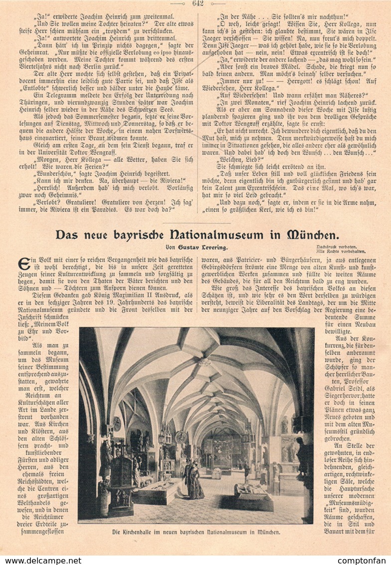 A102 399 - München Nationalmuseum Artikel Mit 4 Bildern 1900 !! - Museos & Exposiciones