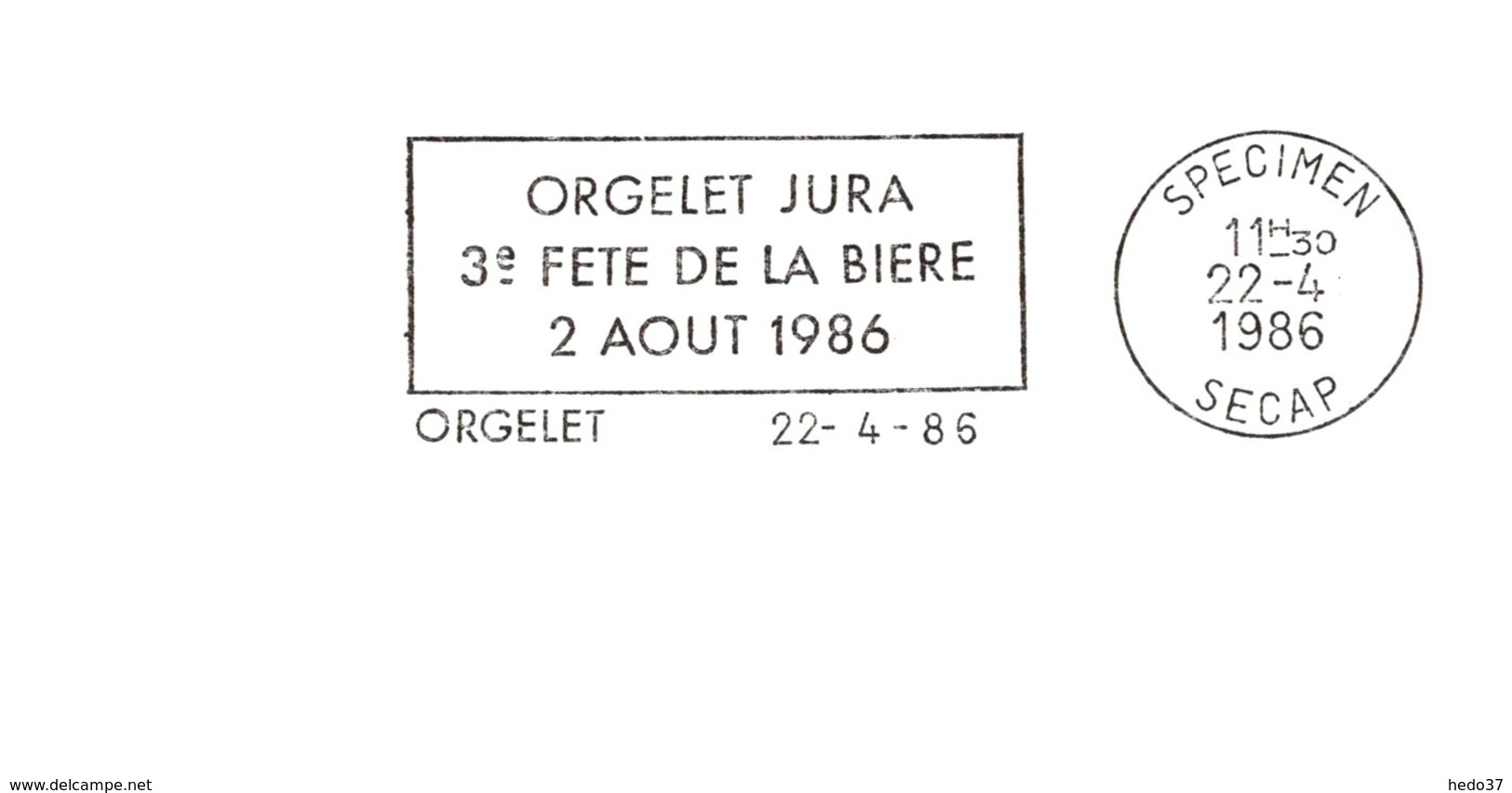 Thème Bières - Flamme Secap SPECIMEN - TB - Bières