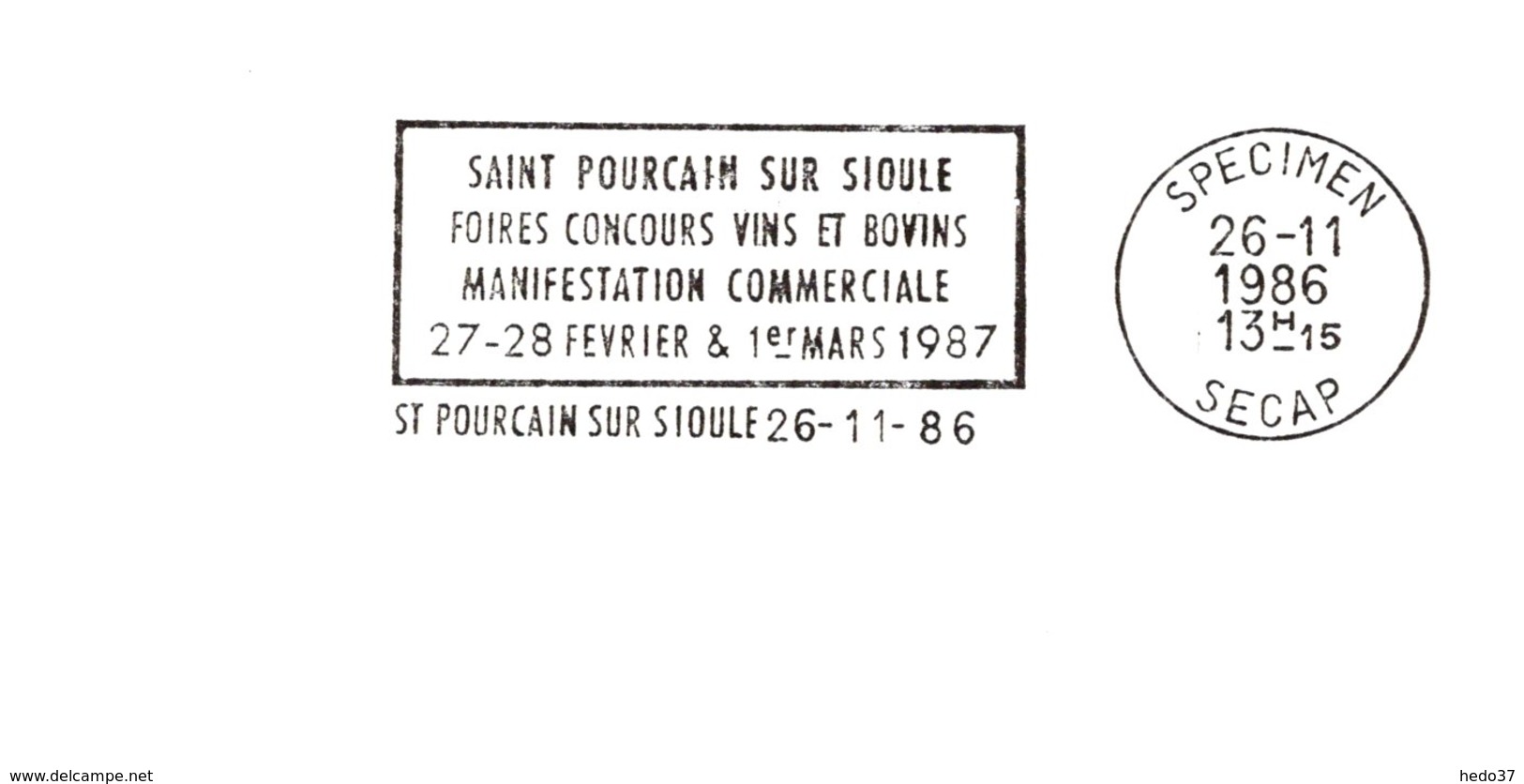 Thème Vin - Flamme Secap SPECIMEN - TB - Vins & Alcools