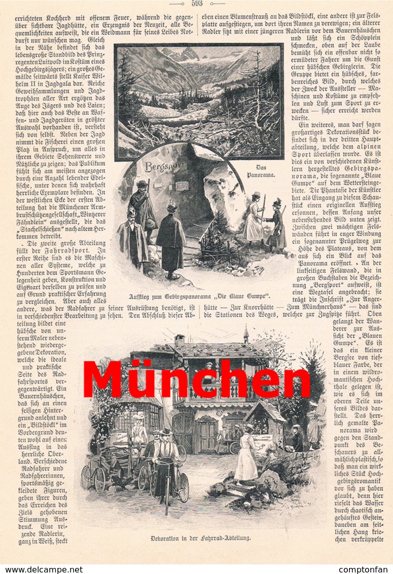 A102 400 - München Deutsche Sportausstellung Artikel Mit 5 Bildern 1899 !! - Museos & Exposiciones