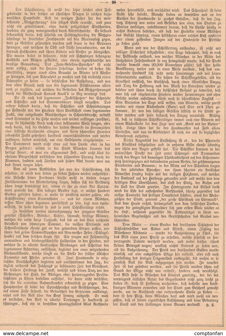 A102 404 - München Schäfflertanz Volksfest Artikel Mit 1 Bild 1879 !! - Theatre & Dance