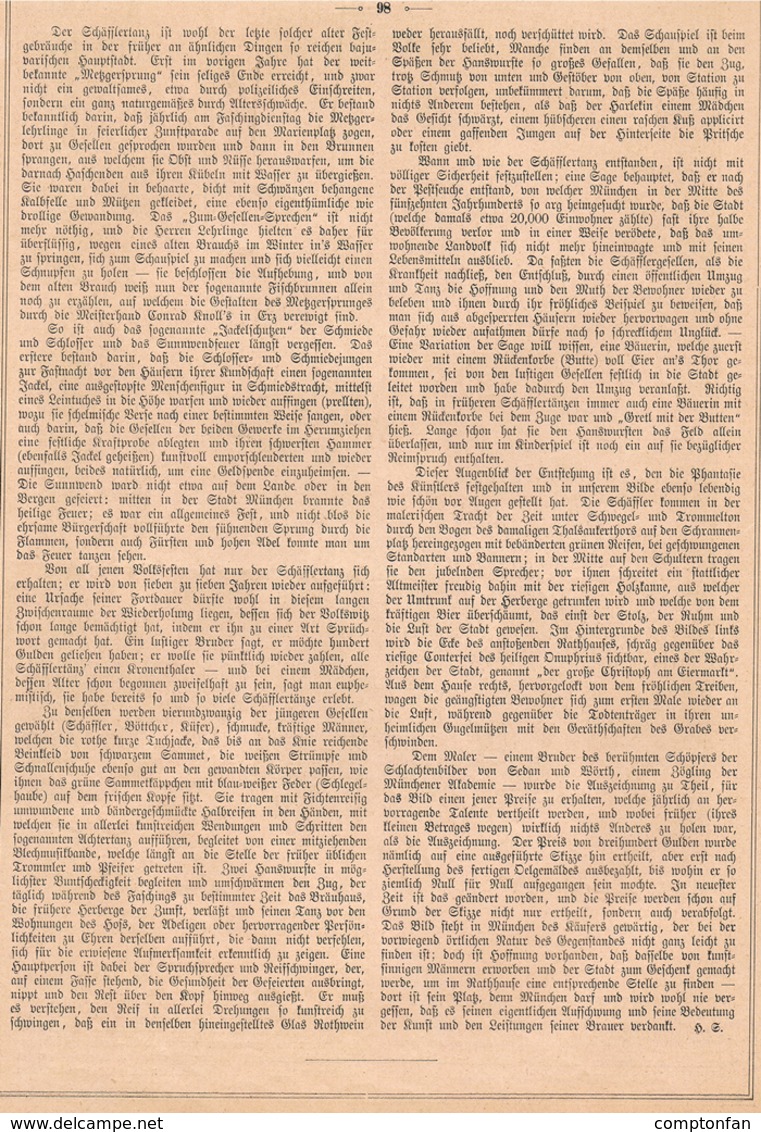 A102 404 - München Schäfflertanz Volksfest Artikel Mit 1 Bild 1879 !! - Theater & Tanz