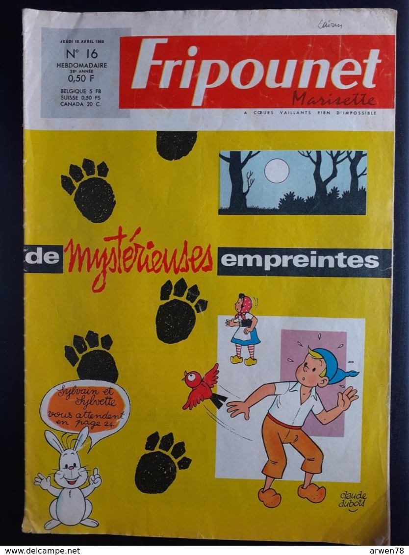 Fripounet Marisette N° 16 Du 18 Avril 1968 - Fripounet