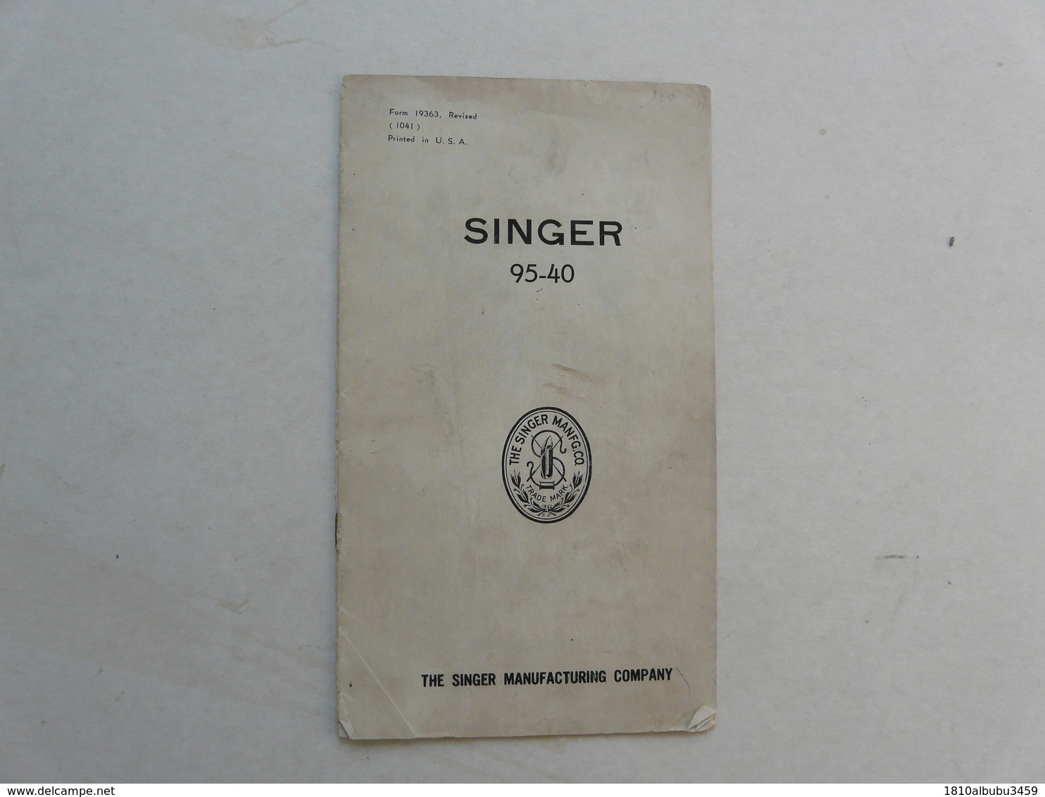 VIEUX PAPIERS - NOTICE TECHNIQUE : SINGER - Copyright U.S.A. 1935 And 1939 - Matériel Et Accessoires