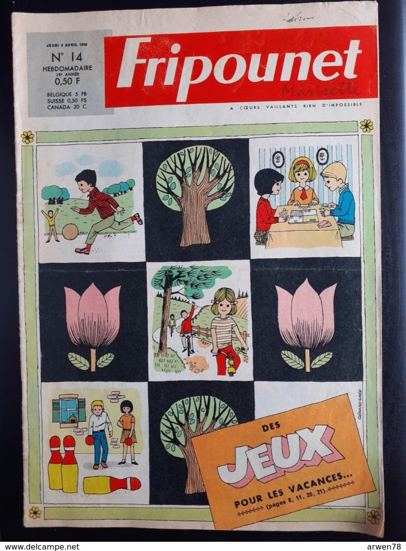 Fripounet Marisette N° 14 Du 4 Avril 1968 - Fripounet