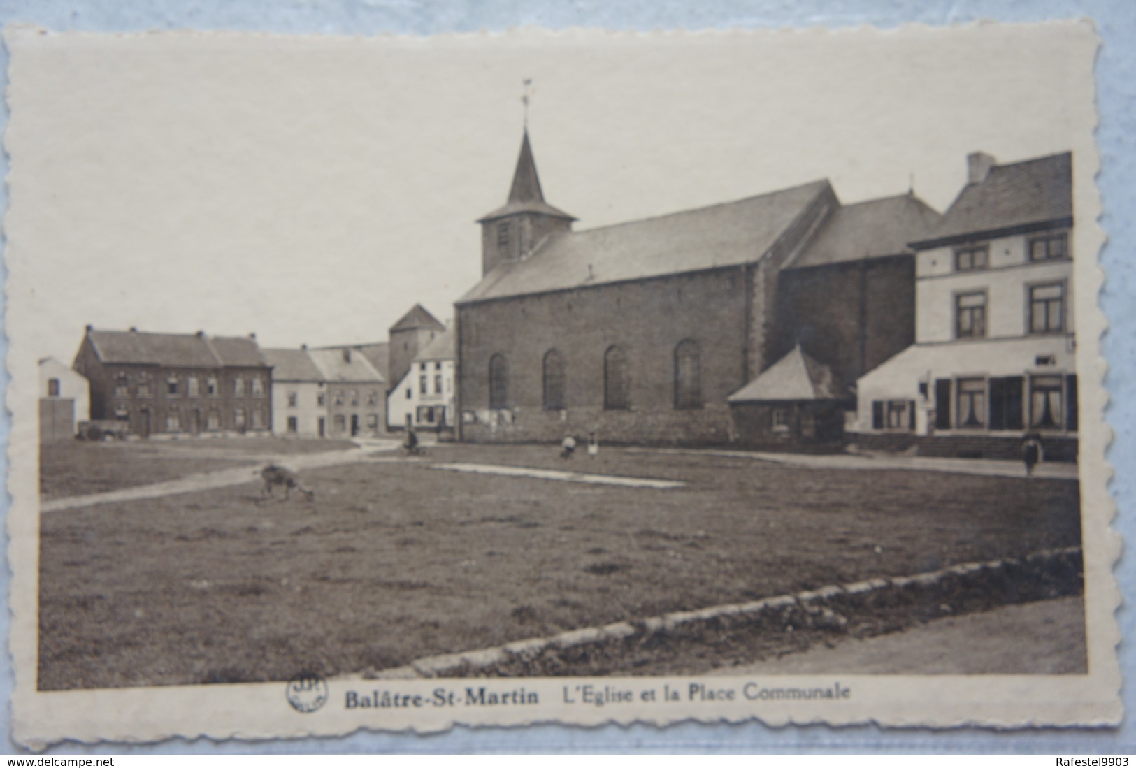 CPA SAINT MARTIN BALATRE Région Mazy Jemeppe Sur Sambre Sombreffe Eglise Et Place Communale - Jemeppe-sur-Sambre