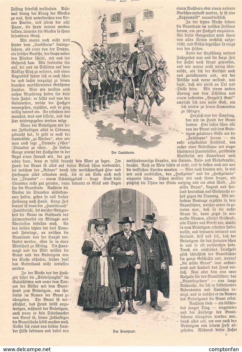 A102 418 Fritz Bergen Tirol Bauernhochzeit Artikel Mit 6 Bildern 1901 !! - Sonstige & Ohne Zuordnung