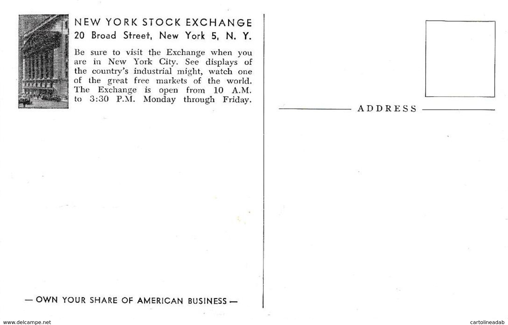 [DC12107] CPA - UNITED STATES - NEW YORK - THE NATION'S MARKET PLACE - NYSE - Non Viaggiata - Wall Street