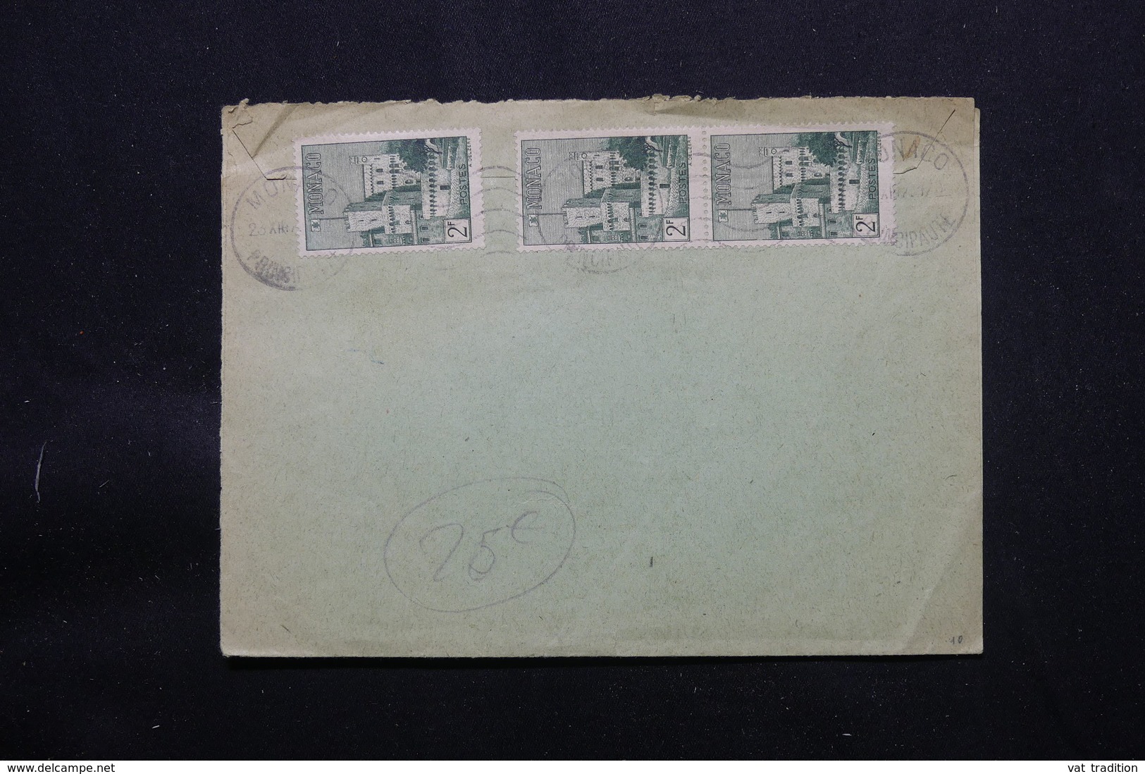 MONACO - Enveloppe Du Ministère D'Etat Pour Monte Carlo En 1948 Avec Récépissé De Mandat, Affr.. Au Verso - L 57683 - Storia Postale