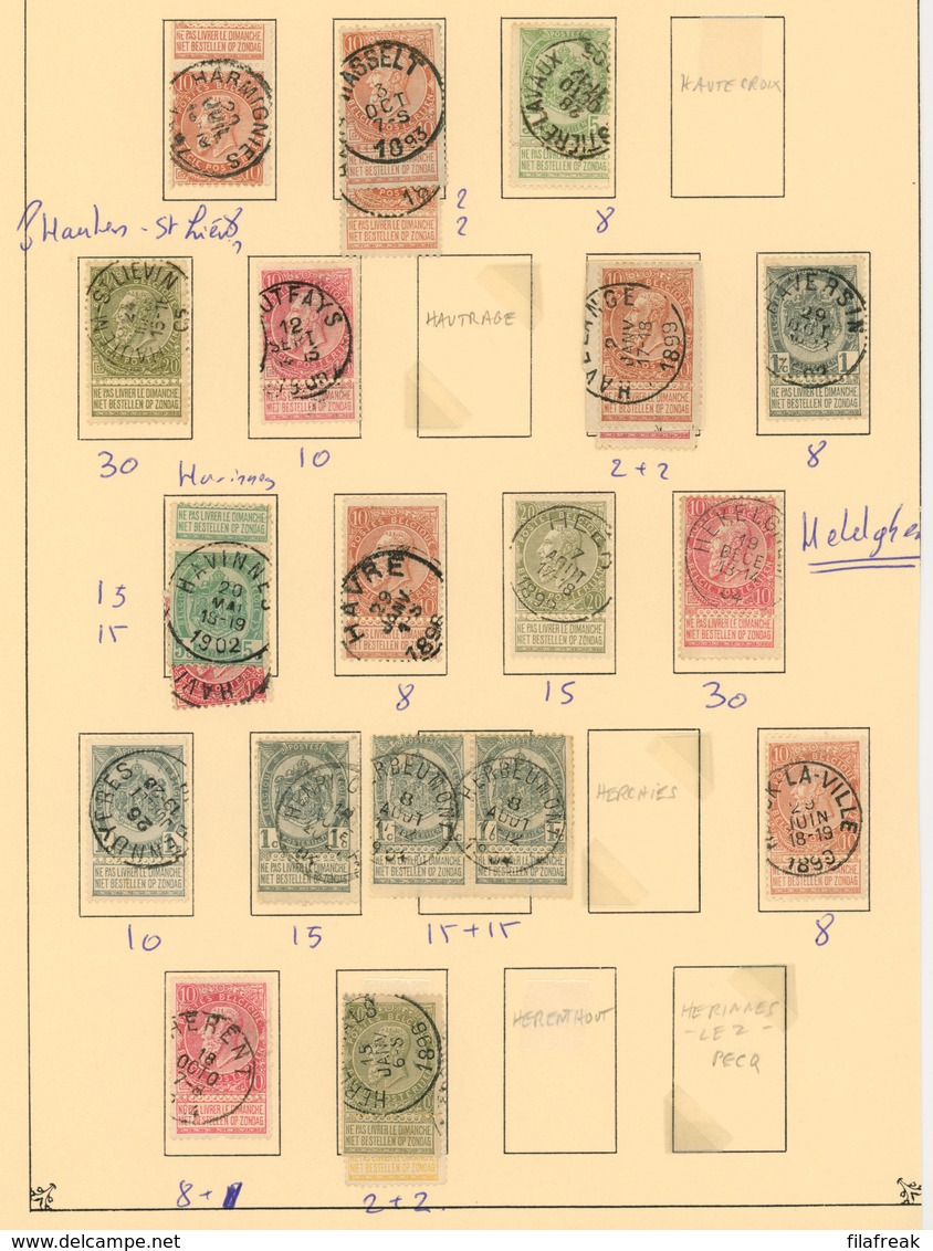 Samenstelling Cirkelstempels Gemeenten Met H W.o. Hautem-St-Lievin, Haversin, Havinnes, Hekelghem, Herent, ... - Sternenstempel