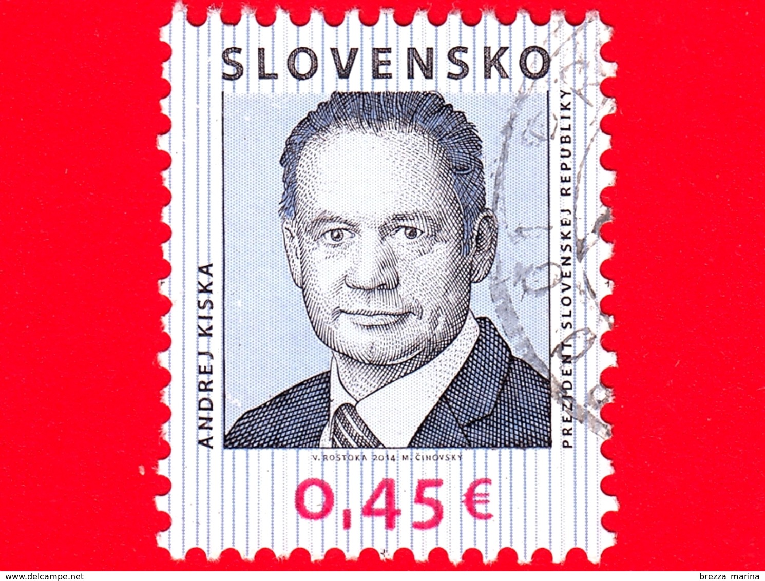 SLOVACCHIA - Usato - 2014 - Presidente Della Repubblica Andrej Kiska - 0.45 - Usados