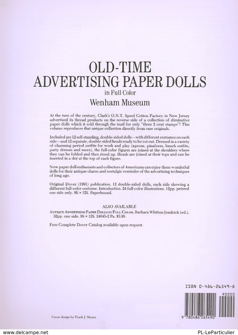 Old-Time Advertising Paper Dolls Par Dover USA (Poupée à Habiller) - Attività/Libri Da Colorare