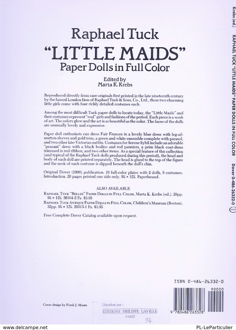 Little Maids Paper Dolls By Dover USA (Poupée à Habiller) - Actividades /libros Para Colorear