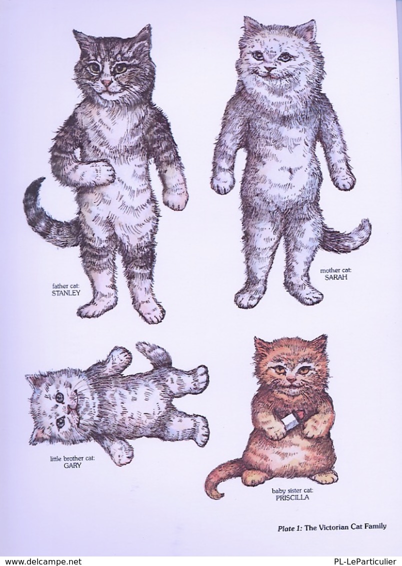 Victorian Cat Family Paper Dolls By Evelyn Gathings Dover USA (Poupée à Habiller) - Attività/Libri Da Colorare