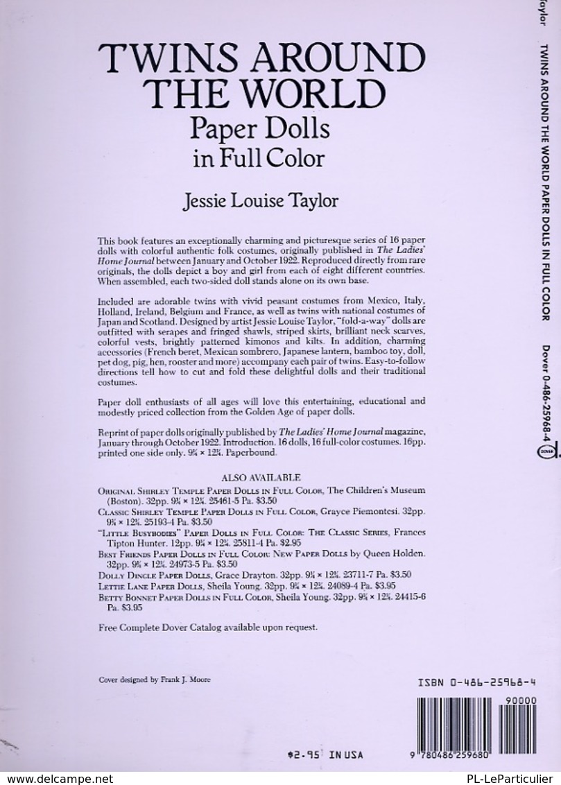 Twins Around The World Dolls By Jessie Louise Taylor Dover USA (Poupée à Habiller) - Actividades /libros Para Colorear