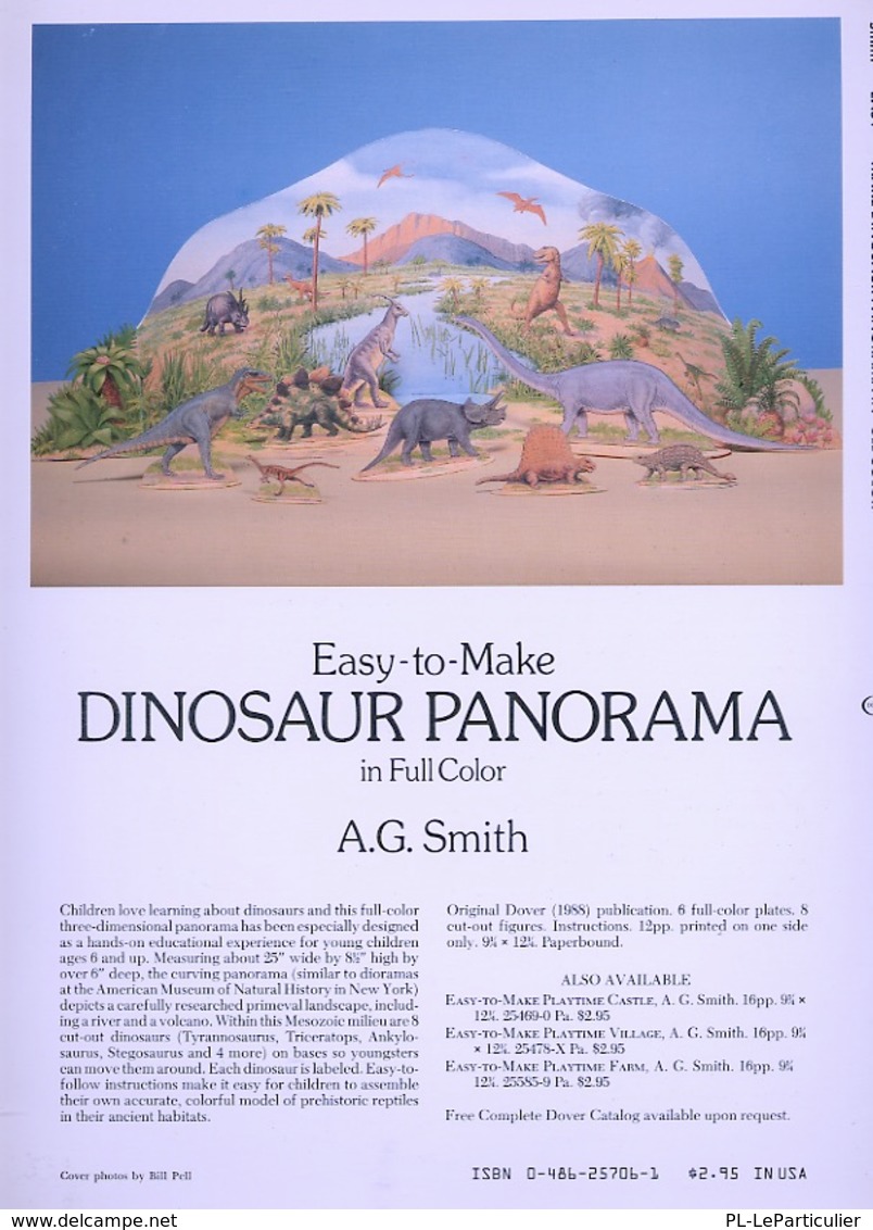 Dinosaur Panorama By A.G. Smith Dover USA (sujet à Habiller) - Activités/ Livres à Colorier