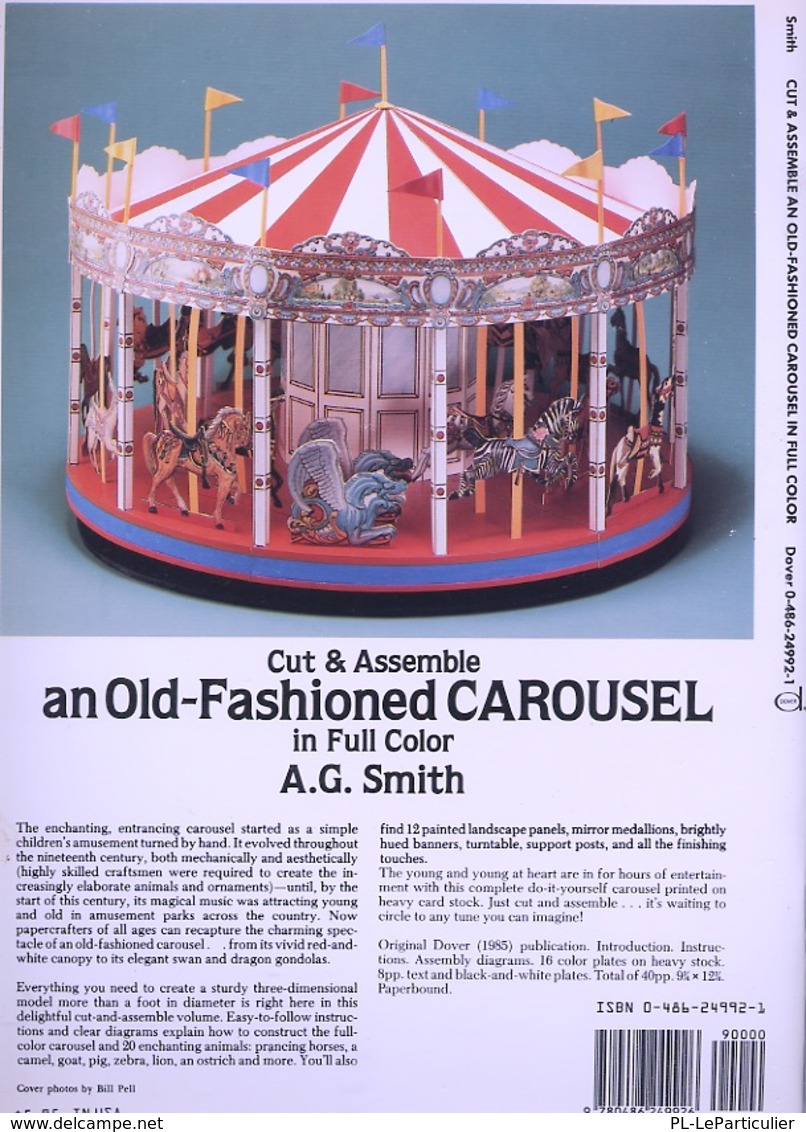 Old-Fashioned Carousel By A.G. Smith Dover USA  (Carrousel à Construire) - Activity/ Colouring Books