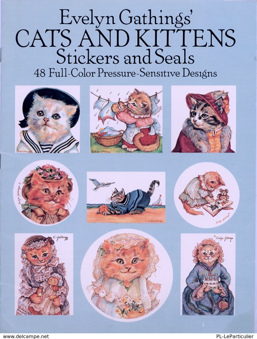 Cats And Kittens By  Evelyn Gathings Dover USA (autocollants) - Actividades /libros Para Colorear