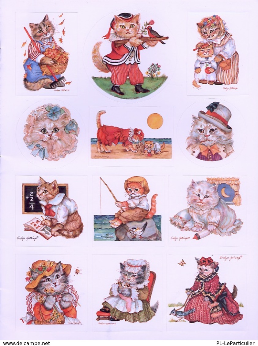 Cats And Kittens By  Evelyn Gathings Dover USA (autocollants) - Activiteiten/ Kleurboeken