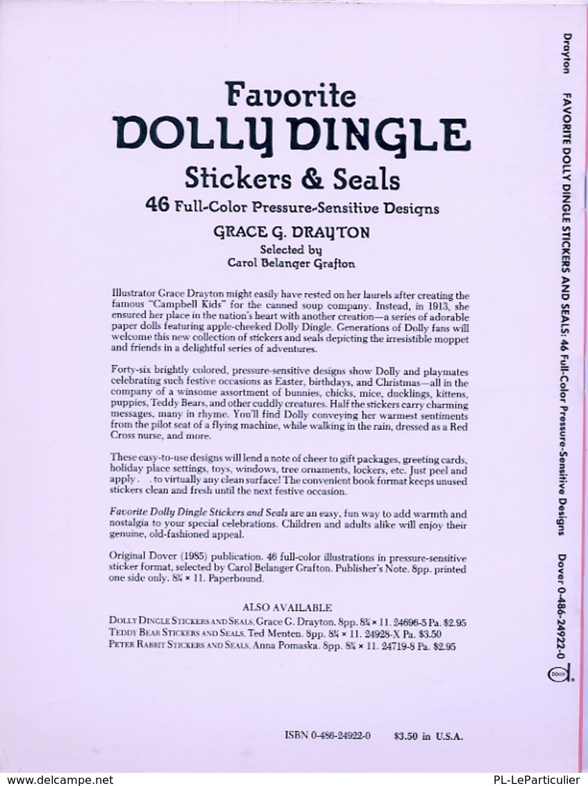 Dolly Dingle Stickers By Grace G. Grayton  Dover USA (autocollants) - Attività/Libri Da Colorare