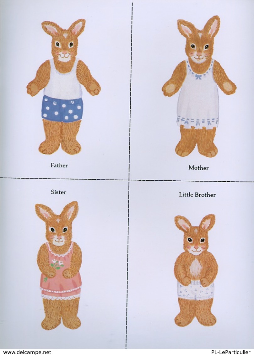 Bunny Rabbit Family Sticker Paper Dolls By Elizabeth King Brownd Dover USA (autocollants) - Attività/Libri Da Colorare