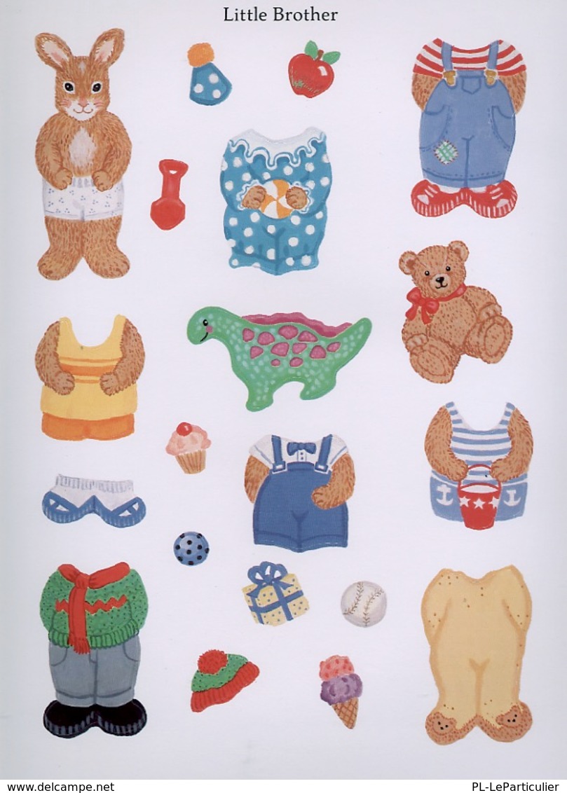 Bunny Rabbit Family Sticker Paper Dolls By Elizabeth King Brownd Dover USA (autocollants) - Attività/Libri Da Colorare