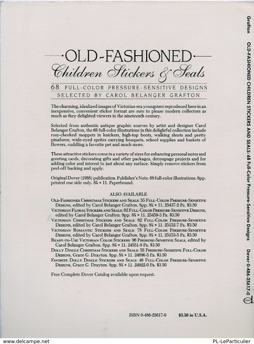 Old Fashioned Children Stikers By Carole Belanger Grfton Dover USA (autocollants) - Activités/ Livres à Colorier