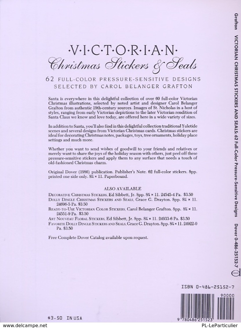 Victorian Christmas Stikers By Carole Belanger Grfton Dover USA (autocollants) - Tätigkeiten/Malbücher