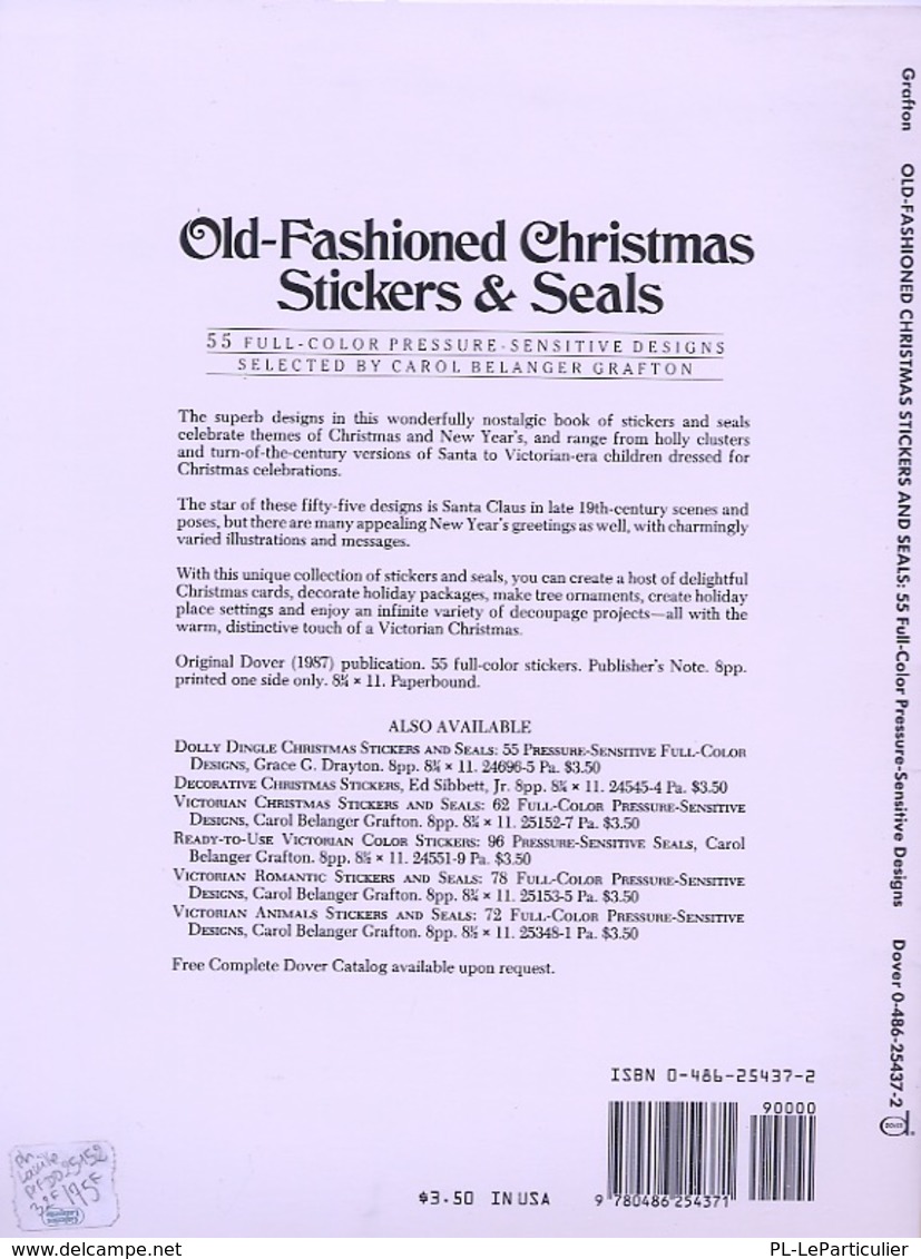 Old-Fashioned Christmas Stickers By Carole Belanger Grfton Dover USA (autocollants) - Actividades /libros Para Colorear