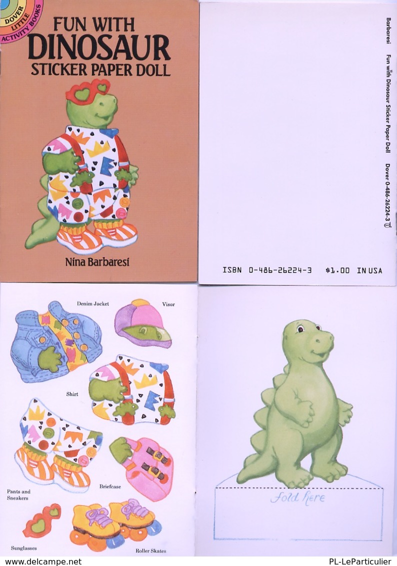 Fun With Dinosaur Sticker By Nina Barbaresi Dover USA (autocollants) - Attività/Libri Da Colorare