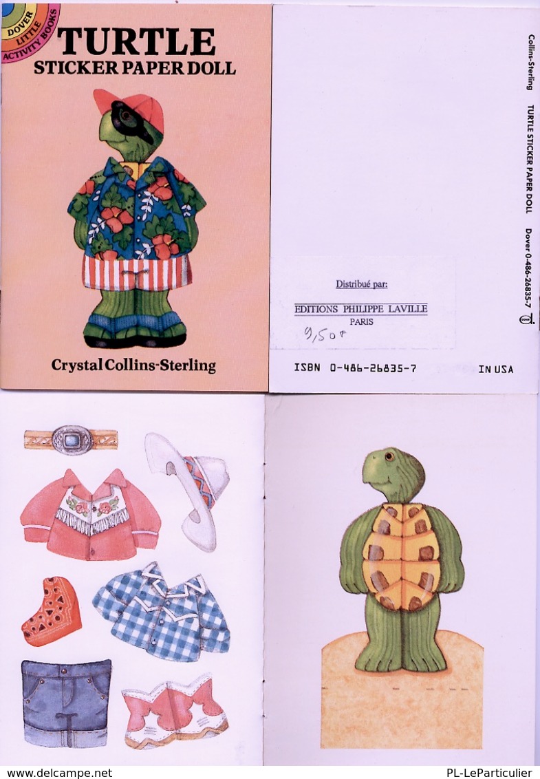 Turtle Sticker Paper Dolly By Crystal Collins-Sterling Dover USA (autocollants) - Activiteiten/ Kleurboeken