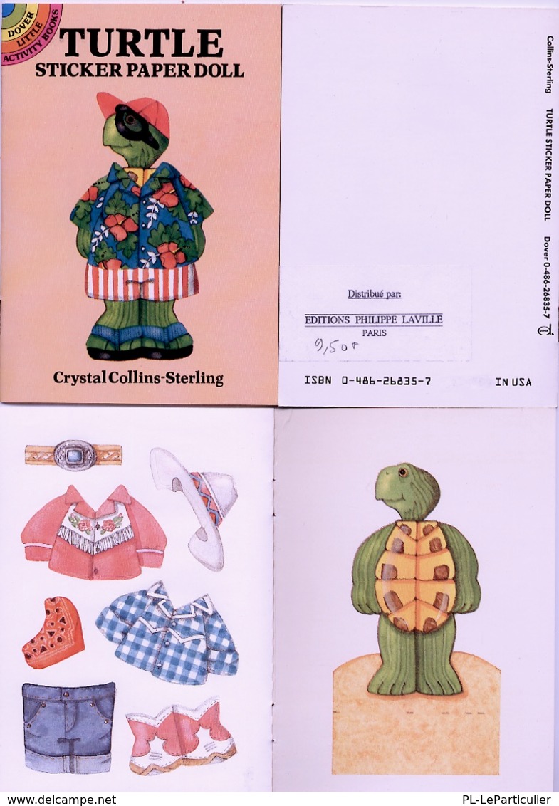 Turtle Sticker Paper Dolly By Crystal Collins-Sterling Dover USA (autocollants) - Actividades /libros Para Colorear