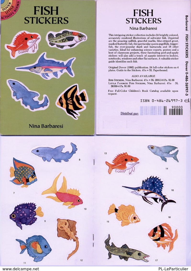 Fish Stickers By Nina Barbaresi Dover USA (autocollants) - Activités/ Livres à Colorier