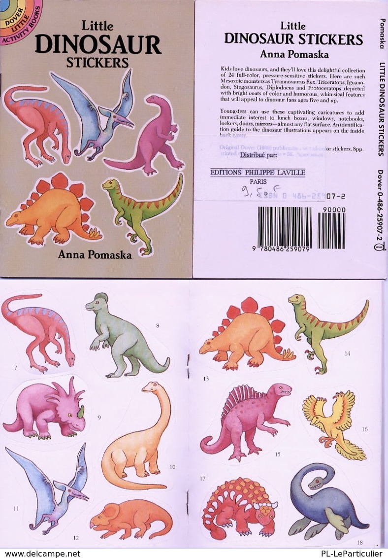 Little Dinosaur Stickers By Anna Pomaska Dover USA (autocollants) - Activiteiten/ Kleurboeken