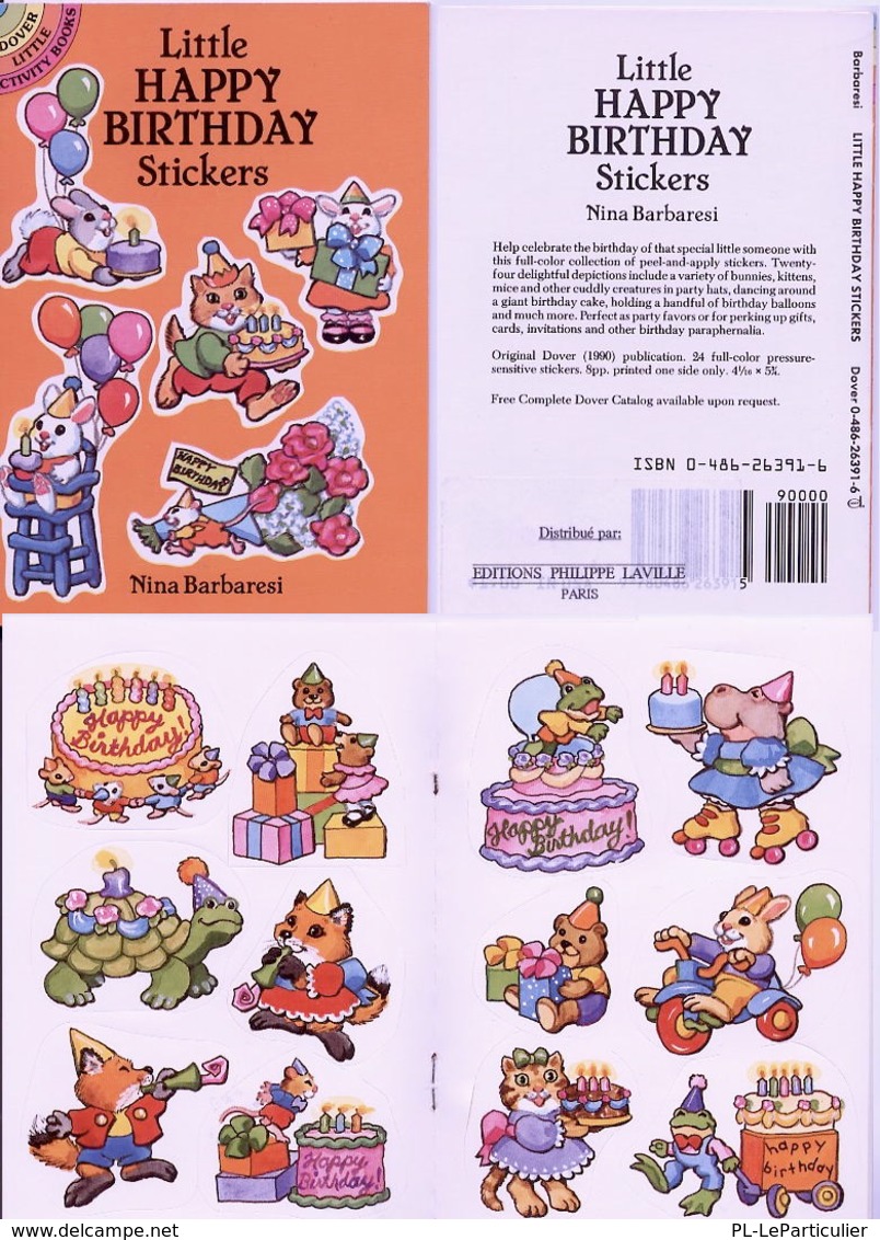 Little Happy Birthday Stickers By Nina Barbaresi Dover USA (autocollants) - Activity/ Colouring Books