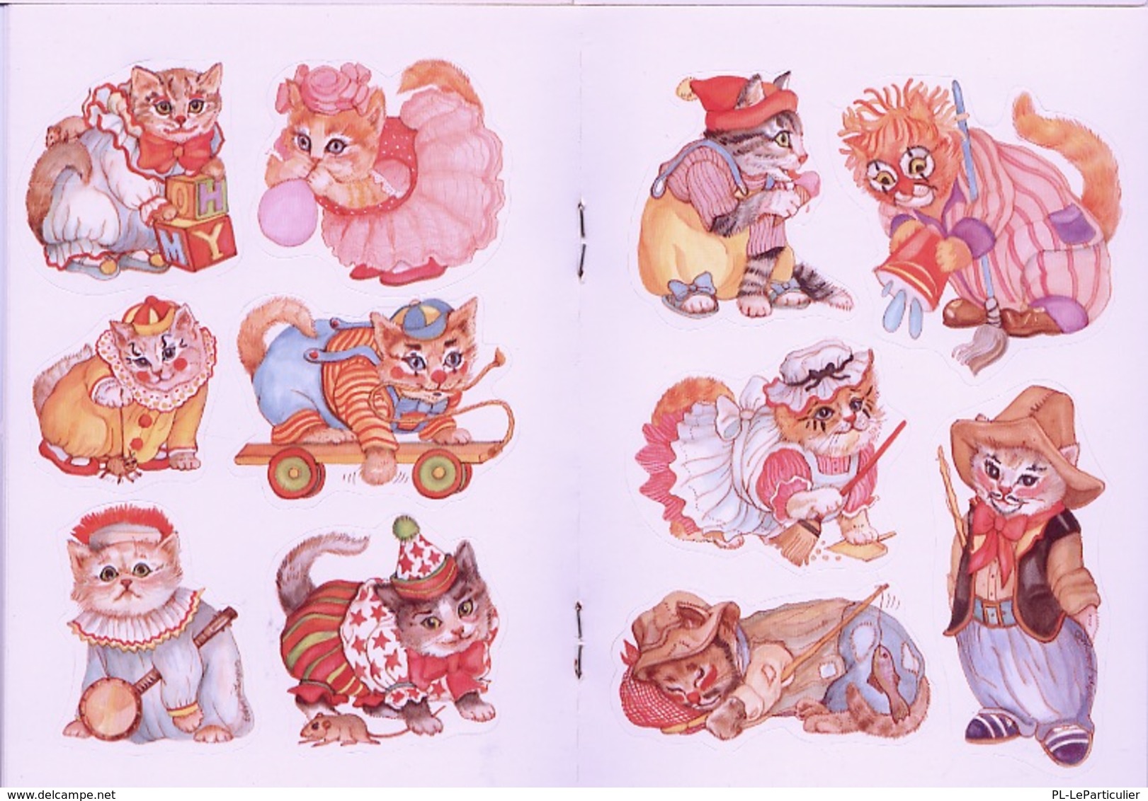 Clown Cats Stickers  By Evelyn Gathings Dover USA (autocollants) - Actividades /libros Para Colorear