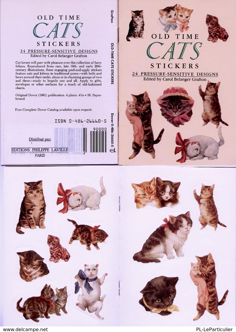 Old Time Cats Stickers By Carol Belanger Grafton Dover USA (autocollants) - Activiteiten/ Kleurboeken