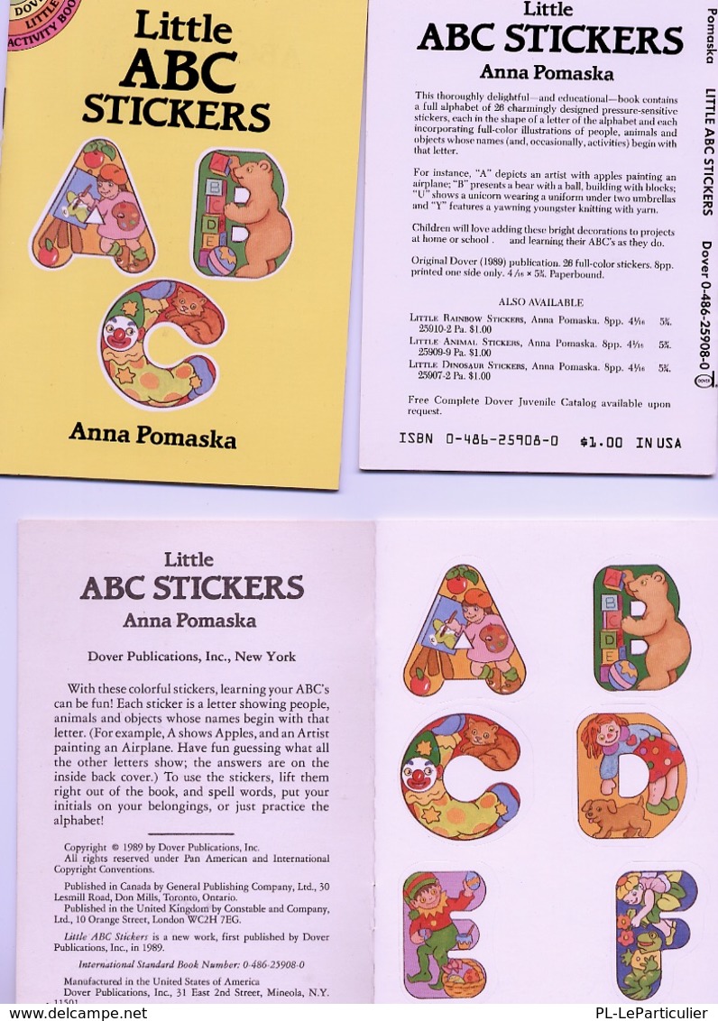 Little ABC Stickers By Anna Grafton Dover USA (autocollants) - ABC & Numéros