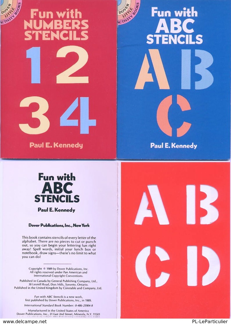 Fun With Numbers And ABC Stencils (set De 2 Petits Livre Pochoirs) Dover USA - ABC & Nummers
