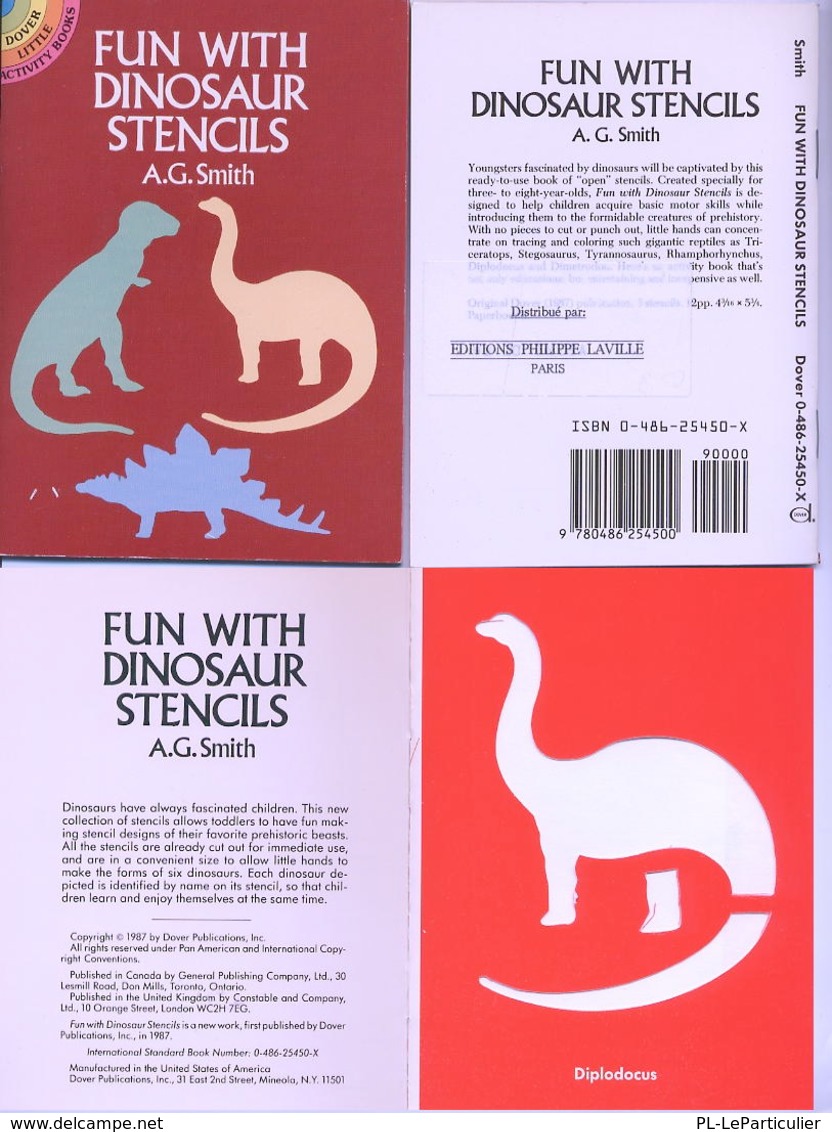 Fun With Dinosaur Stencils (petits Livre Pochoirs) Dover USA - Attività/Libri Da Colorare