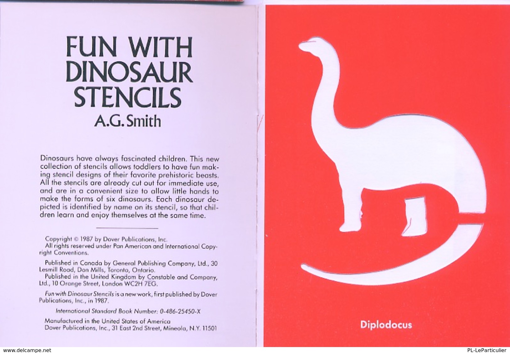 Fun With Dinosaur Stencils (petits Livre Pochoirs) Dover USA - Activity/ Colouring Books