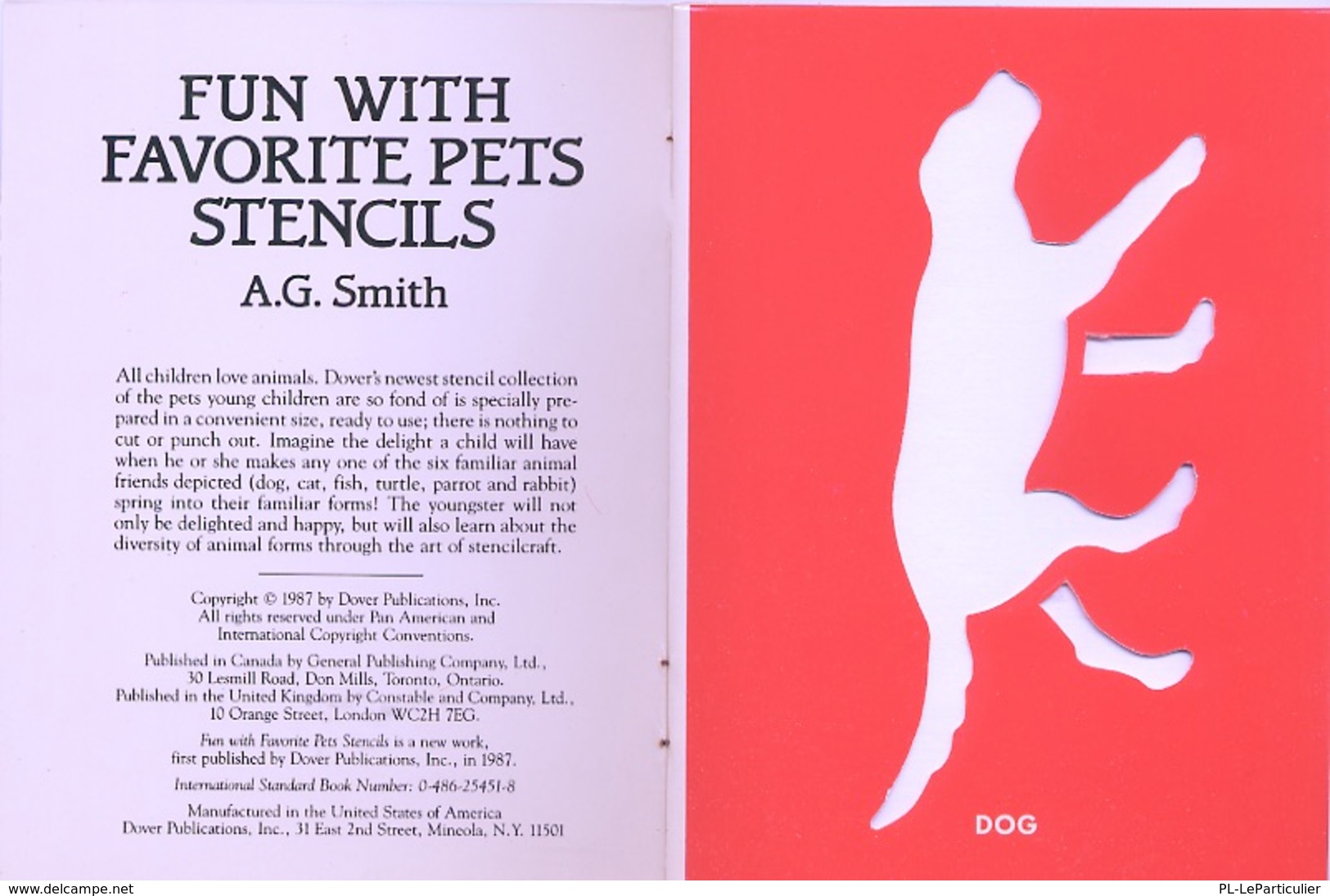 Fun With Favorite Pets Stencils (petits Livre Pochoirs) Dover USA - Activity/ Colouring Books