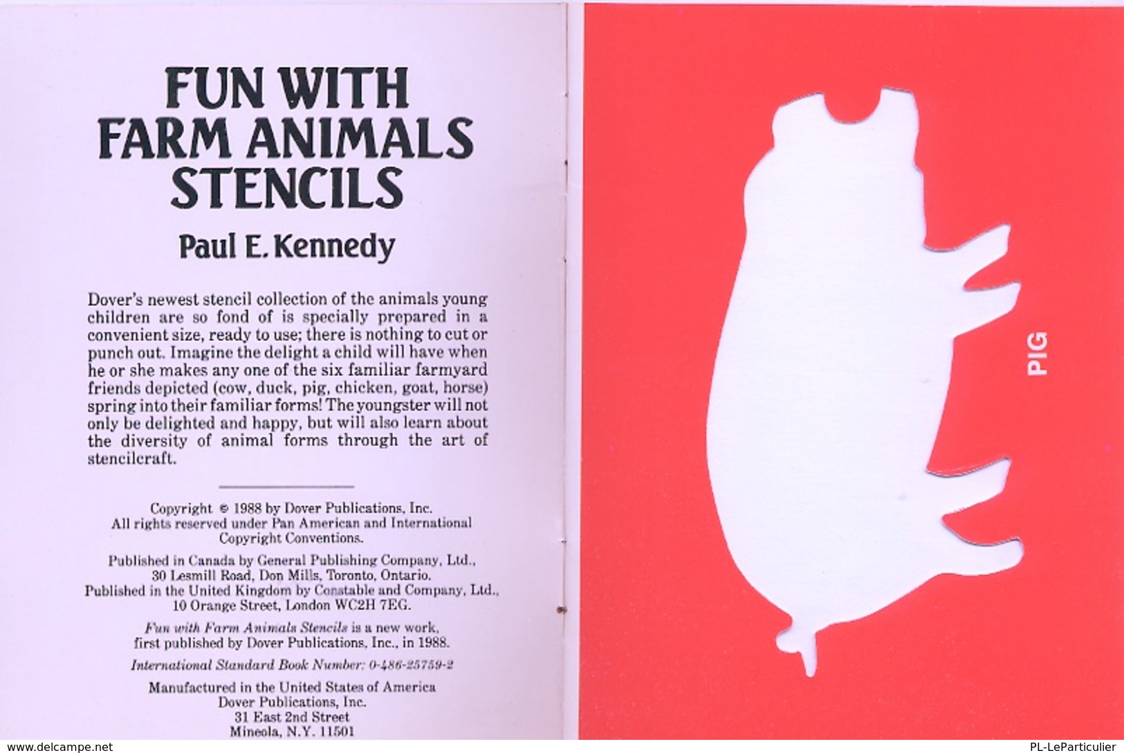 Fun With Farm Animals Stencils (petits Livre Pochoirs) Dover USA - Tätigkeiten/Malbücher