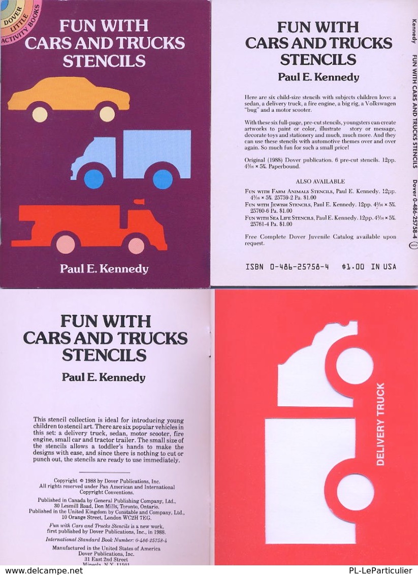 Fun With Cars And Trucks Stencils (petits Livre Pochoirs) Dover USA - Activity/ Colouring Books