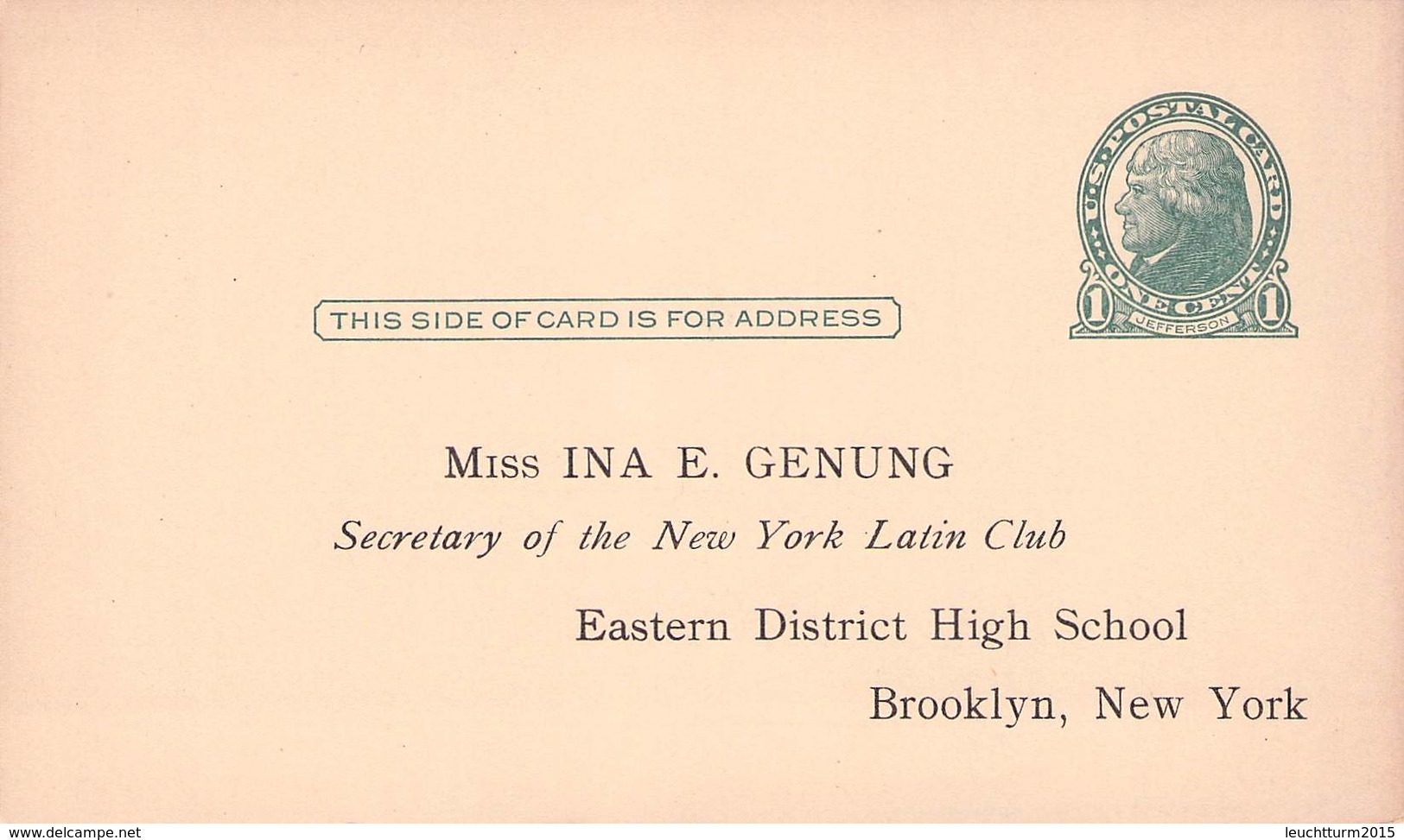 USA - POSTCARD 1c 1917 LATIN CLUB, BROOKLYN //ak975 - 1901-20