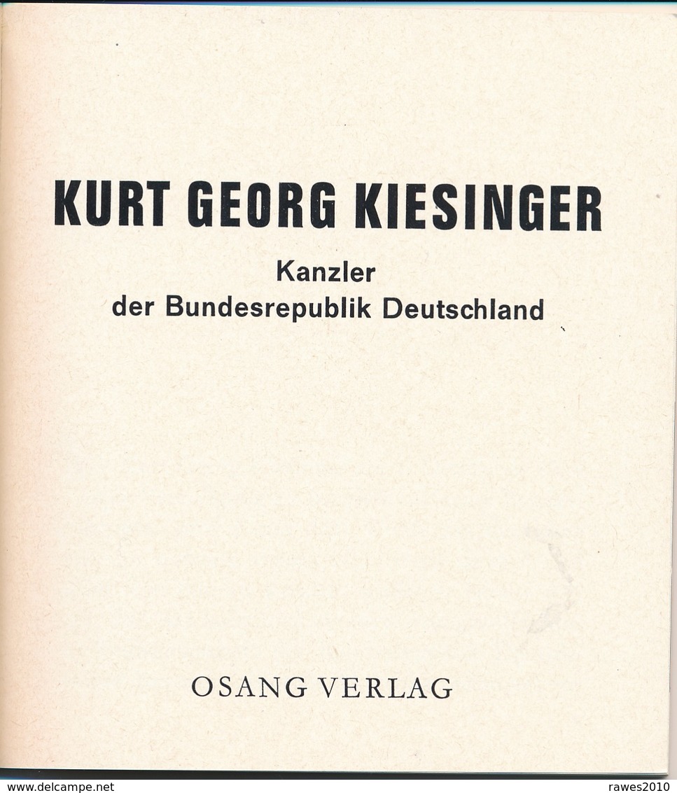 BRD Kurt Georg Kiesinger Kanzler Der Bundesrepublik Deutschland Adenauer 63 Seiten - Política Contemporánea