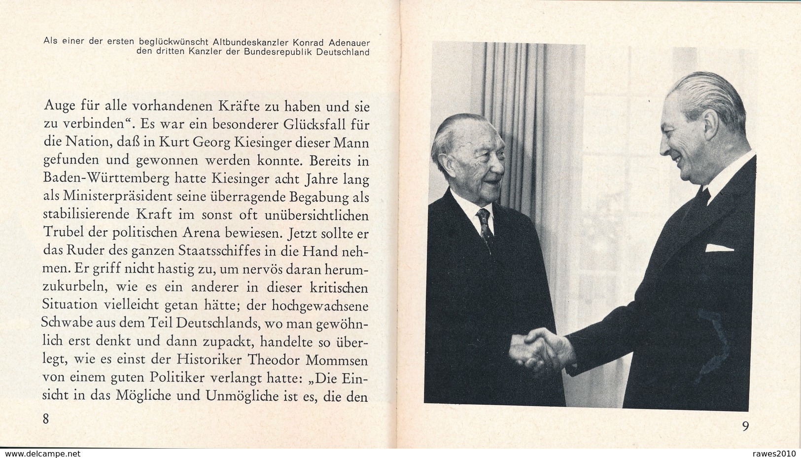 BRD Kurt Georg Kiesinger Kanzler Der Bundesrepublik Deutschland Adenauer 63 Seiten - Politik & Zeitgeschichte