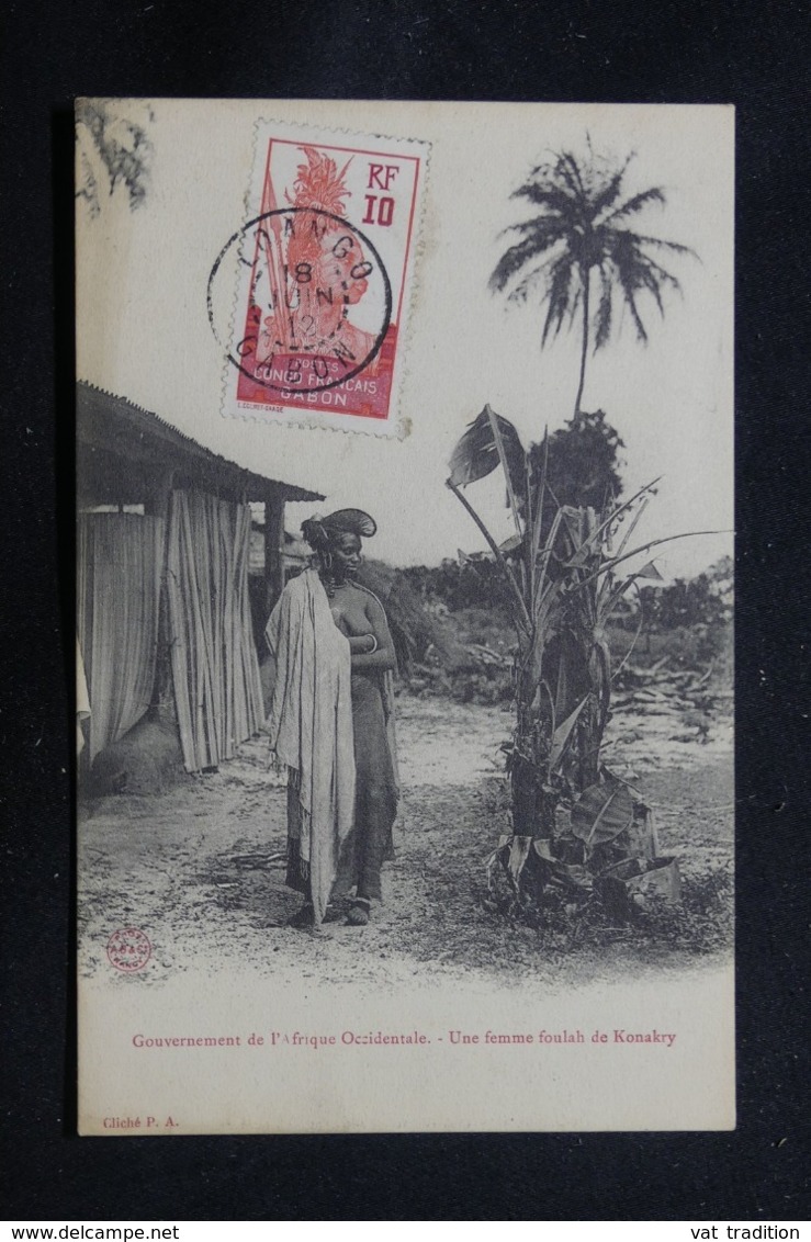 GABON - Affranchissement Plaisant De Loango Sur Carte Postale ( Femme Foulah ) En 1912 - L 57704 - Covers & Documents
