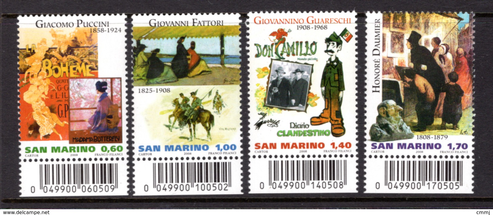 2008 - SAN MARINO - Catg. Unif. 2191/2194 COD A BARRE - (W2019.38..) - Variedades Y Curiosidades